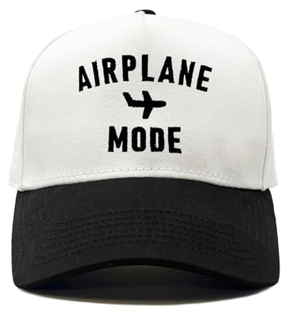 Funky Junque Adult Trucker Snapback Hat 2-Tone Baseball Cap - color: Airplane Mode - White/Black