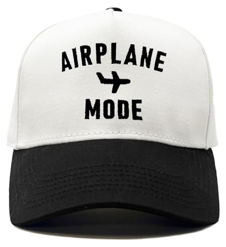 Funky Junque Adult Trucker Snapback Hat 2-Tone Baseball Cap - color: Airplane Mode - White/Black