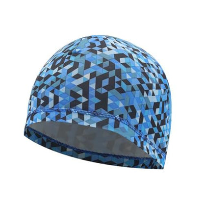 Helmet Skull Caps Sport Cycling Sweat Wicking Helmet Liner Quick Dry Running Hat for Men and Women - color: Checkered Royal Blue