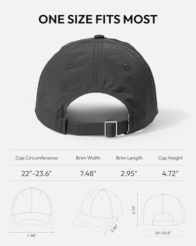 Jeasona UPF 50+ UV Protection Running Hat for Women, Lightweight Quick Dry Packable Sun Protection Baseball Cap - color: Grey