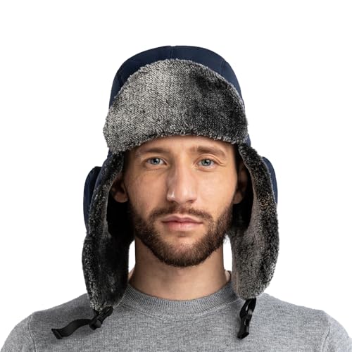 Men Winter Bomber Wool Ear Flap Russian Hat Women Warm Fleece Waterproof Trapper Ushanka Cap Outdoor Ski Hunting Teen - color: Navy Blue