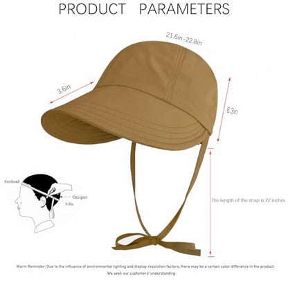 Womens Sun Hat Wide Brim UPF 50+ UV Protection Foldable Packable Sun Shield Hat for Women, Ponytail Outdoor Fishing Hat - color: Upgraded Brown