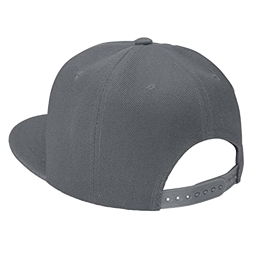 Classic Snapback Hat Cap Hip Hop Style Flat Bill Blank Solid Color Adjustable Size - color: 1pc Grey
