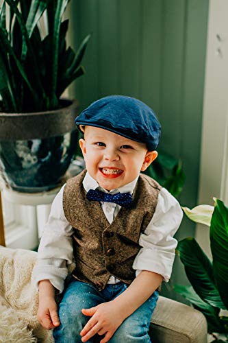Born to Love Infant, Toddler Boys Pinstripe Driver Cap Baby Hat - color: Navy Driver, size: 3-6 Months