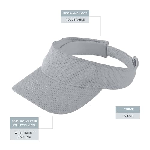 Augusta Sportswear Women's Athletic Mesh Visor - Stylish Sun Hat for Golf, Running, and Outdoor Activities - color: Silver Grey