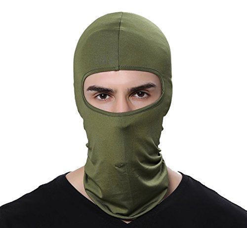 Pack of 3 Ski Mask Bandana Face Hat for Outdoor Airsoft Motorcycle Hood Helmet Balaclavas Headwear - color: Army Green