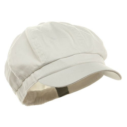 e4Hats.com Cotton Elastic Newsboy Cap - color: White, size: Medium-Large