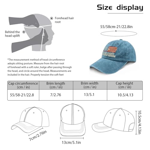 U.S. 250th Anniversary 250 Years Freedoms 1776-2026 Baseball Hats Funny - color: Cyan