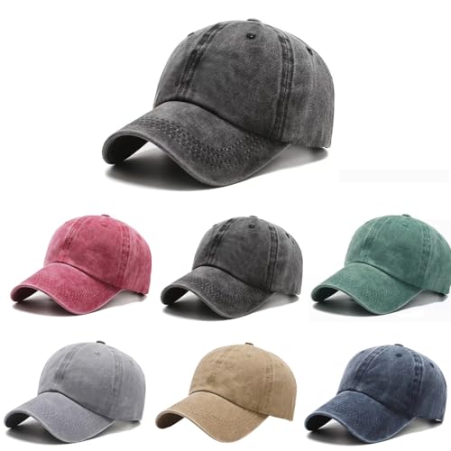6Pcs Unisex Vintage Washed Baseball Cap Hat Adjustable Cotton Sports Caps for Men Women Outdoor Sports - color: Mixed Color