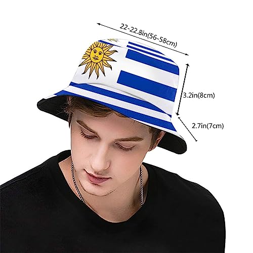 Cute Funny Flag Bucket Hat Packable Fashion Sun Cap Outdoor Flag Fisherman Hat for Women Men Boys Girls - color: Uruguay Flag/S010