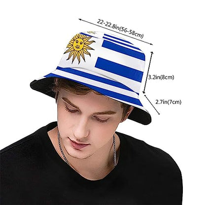 Cute Funny Flag Bucket Hat Packable Fashion Sun Cap Outdoor Flag Fisherman Hat for Women Men Boys Girls - color: Uruguay Flag/S010