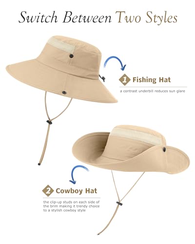 3 Pack Mens Boonie Sun Hat UV Protection Outdoor Bucket Fishing Hat for Hiking Safari & Gardening - color: 3 Pack-dark Grey＆khaki＆army Green