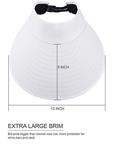 Syhood 2 Pieces Women Sun Visor Wide Brim Adjustable Golf - color: Color Set 1