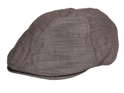 TOP HEADWEAR Mens Linen Ivy Cap - Summer Newsboy Flat Hat - color: Black, size: Medium-Large