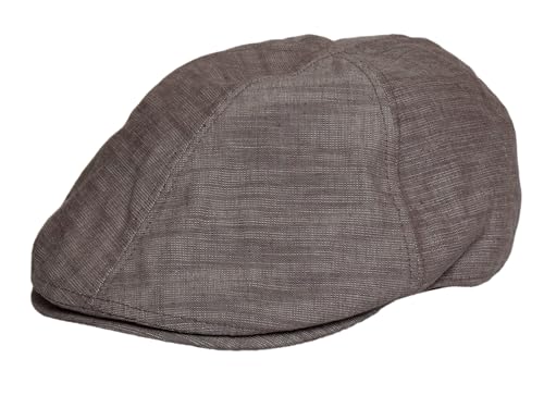 TOP HEADWEAR Mens Linen Ivy Cap - Summer Newsboy Flat Hat - color: Black, size: Medium-Large