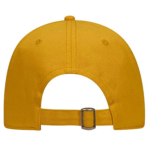 Ashen Fane 6 Panel Low Profile Garment Washed Superior Cotton Twill Dad Hat with Buckle - color: Mustard