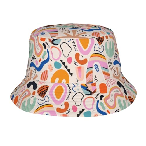 Bucket Hat for Men Women Funny Hat Unisex Foldable Summer Travel Beach Hat - color: Graffiti Bucket Hats01