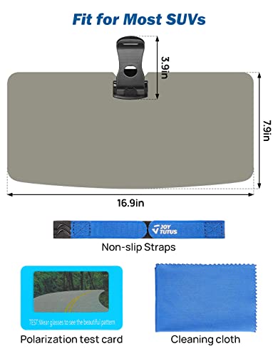 JOYTUTUS Sun Visor for Pickup Truck, Polarized Sun Visor Extender for Truck, Universal UV400 Car Visor Extension Anti-Glare Easy to Install, Protect from Glare/UV Ray/Stray Light - size: Large 17"*8"