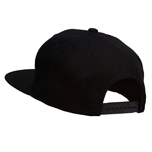 Big Diamond Outline Embroidered Flat Bill Black Cap - color: Neon Green