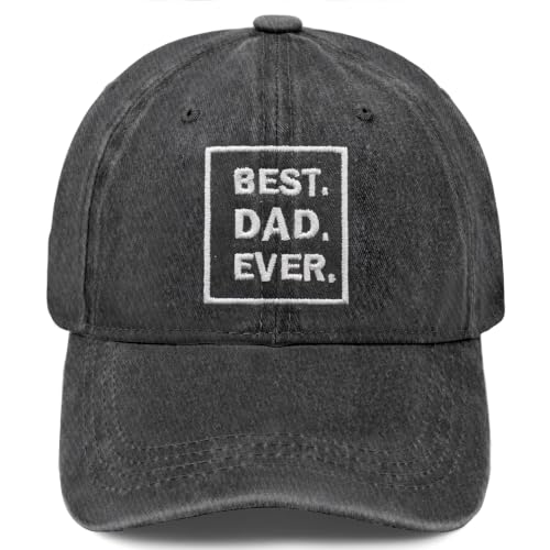 Embroidered Vintage Washed Cotton Baseball Cap for Men Women Adjustable Hat - color: Best Dad Ever