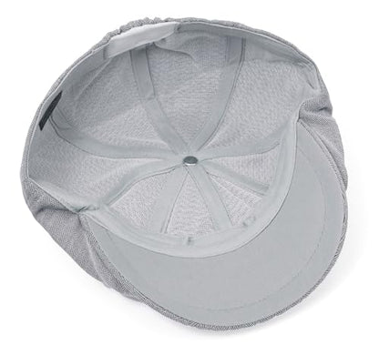DIYDECAL Mens Newsboy Cap 8 Panel,Cotton Blend Flat Ivy Gatsby Cabbie Golf Hat - color: Light Grey