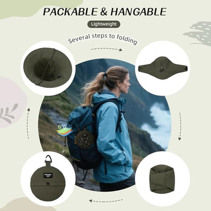 Durio Waterproof Bucket Hats for Woman UPF 50+ Sun Hat - color: Olive
