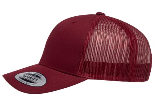 L2K Classics Plain Trucker Mesh Cap Baseball Cap - Mens Hats Trucker Hats for Men - color: Cranberry