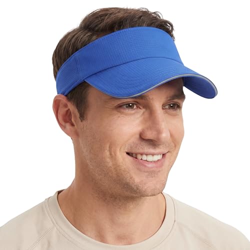 Home Prefer UPF50+ Sports Sun Visor Men Women Lightweight Packable Cooling Visor Hat for Running Tennis Golf - color: Royal Blue