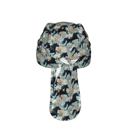 Adjustable Cycling Cap, Quick Dry Sports Bandana Skull Cap Helmet Liner - color: Funny Horses Flower
