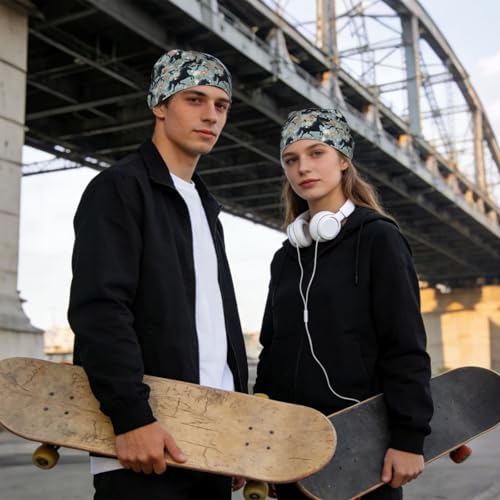 Adjustable Cycling Cap, Quick Dry Sports Bandana Skull Cap Helmet Liner - color: Funny Horses Flower