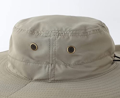 Home Prefer UPF50 Mens Sun Hat with Neck Flap Quick Dry UV Protection Cap Womens Wide Brim Fishing Hat Neck Flap Beach Garden - color: Light Green