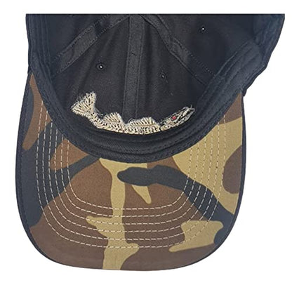 WITHMOONS Cotton Fishing Hat Fish Bone Embroidery Trucker Dad Baseball Cap YZ10119 - color: Black