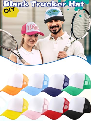 15 Pack Trucker Hats Baseball Caps Adjustable Blank Mesh Hats for Adult Family Outing Park Sports Activities - color: Color Set 4