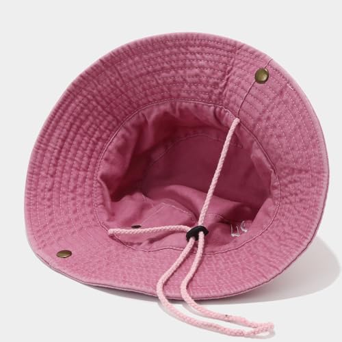 Sun Bucket Hat for Men Women Fishing Beach Safari Trendy Cotton Cowboy Cap for Golf Hiking Hunting Outdoor Boonie - color: Garden Pink