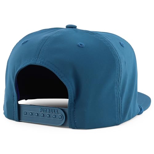 Trendy Apparel Shop 5 Panel Hybrid Perforated Rope Flatbill Snapback Cap - color: Teal