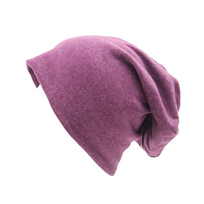 DOOVID Slouchy Beanie for Women Men Baggy Beanie Hats Casual Stretch Knit Hip-Hop Skull Caps - color: Purple