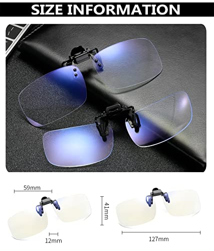 Clip on Flip up Polarized Lens For Prescription Glasses UV Protection Sunglasses (Clear lenses not Polarized) - color: No Polarized Clear