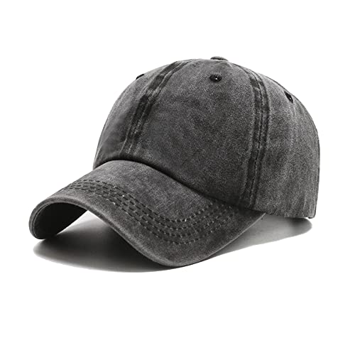 NPQQUAN Original Classic Low Profile Baseball Cap Golf Dad Hat Adjustable - color: Black(washed)