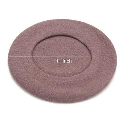 Wheebo Wool Beret Hat,Solid Color French Style Winter Warm Cap for Women Girls Lady - color: Cameo Brown