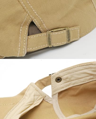 Initlove Mens Newsboy Cap Cotton Ivy Hat Beret Hats for Driving - color: Khaki