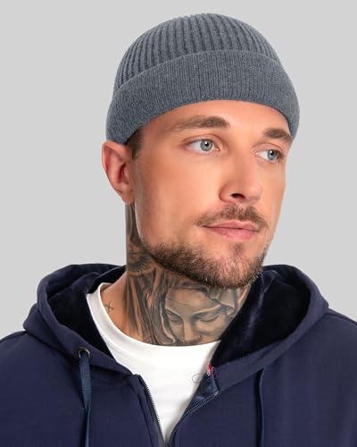 ROYBENS Swag Wool Short Beanie for Men Women, Fleece Lined Warm Winter Hat - color: 1pcs-gray