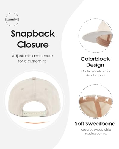 Zylioo XL 2XL Snapback Hat, Large Flat Bill Baseball Cap for Men Women - color: Beige, size: Large