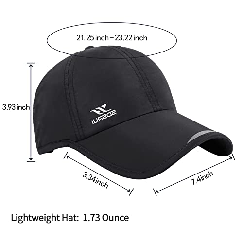 Running Hat Mesh Quick Dry Hat Baseball Cap for Women Men - color: Black 2