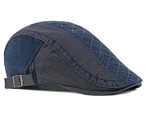 2 Pack Men's Cotton Flat Cap Ivy Gatsby Newsboy Hat - color: M