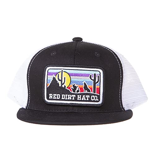 Red Dirt Hat Company Wildlife Hat | 5-Panel Western Adjustable Snapback Cap - color: Black