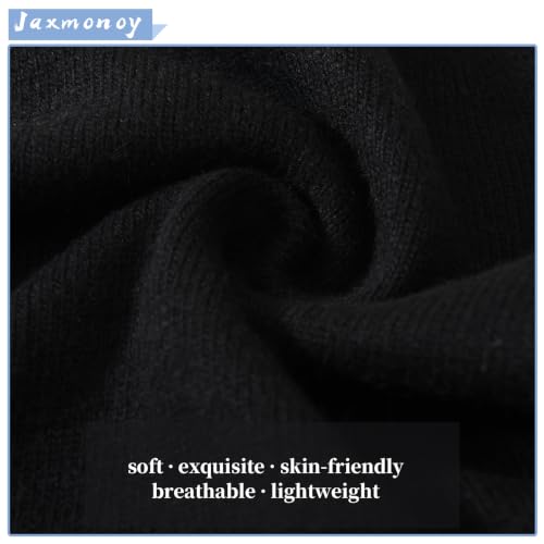 jaxmonoy Slouchy Knit Beanies Winter Hats for Women Men Soft Warm Reversible Slouch Cuffed Skull Knitted Beanie Cap - color: Black