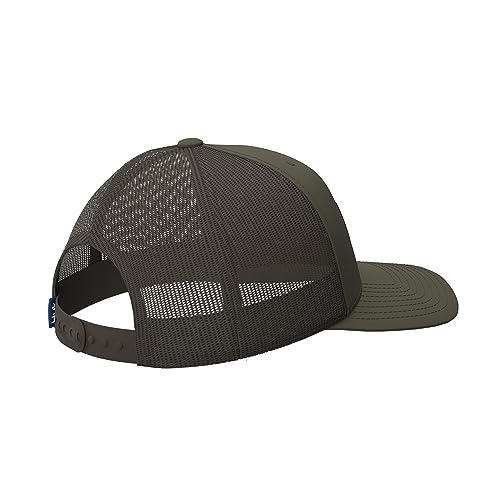 Mens Trucker Hat, Anti-Glare Snapback Fishing Hat for Men - color: Huk and Bars - Moss