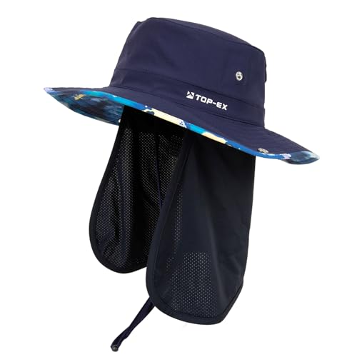 Unisex UVCoolix™ Cooling Sun Hat with Detachable Neck Flap - color: Midnight Nebula Blue, size: Medium-Large