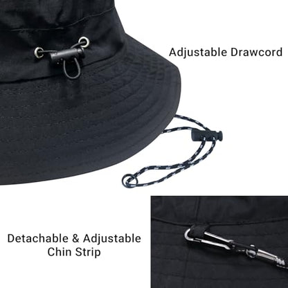 PFFY Packable Sun Bucket Hat for Men Women Outdoor UV Protection Sun Hats - color: Green (More Loose)