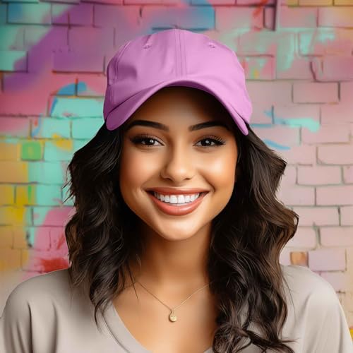 DALIX Baseball Cap Dad Hat Plain Men Women Cotton Adjustable Blank Unstructured Soft - color: Light Pink